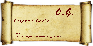 Ongerth Gerle névjegykártya